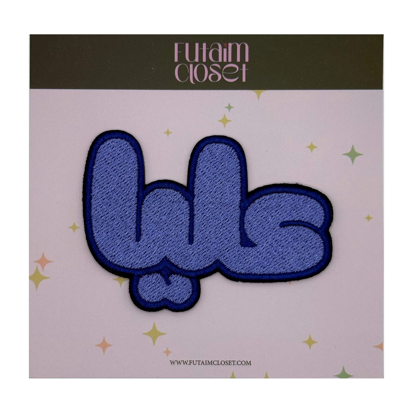 Alya name patch in blue Arabic script on a Futaim Closet card
