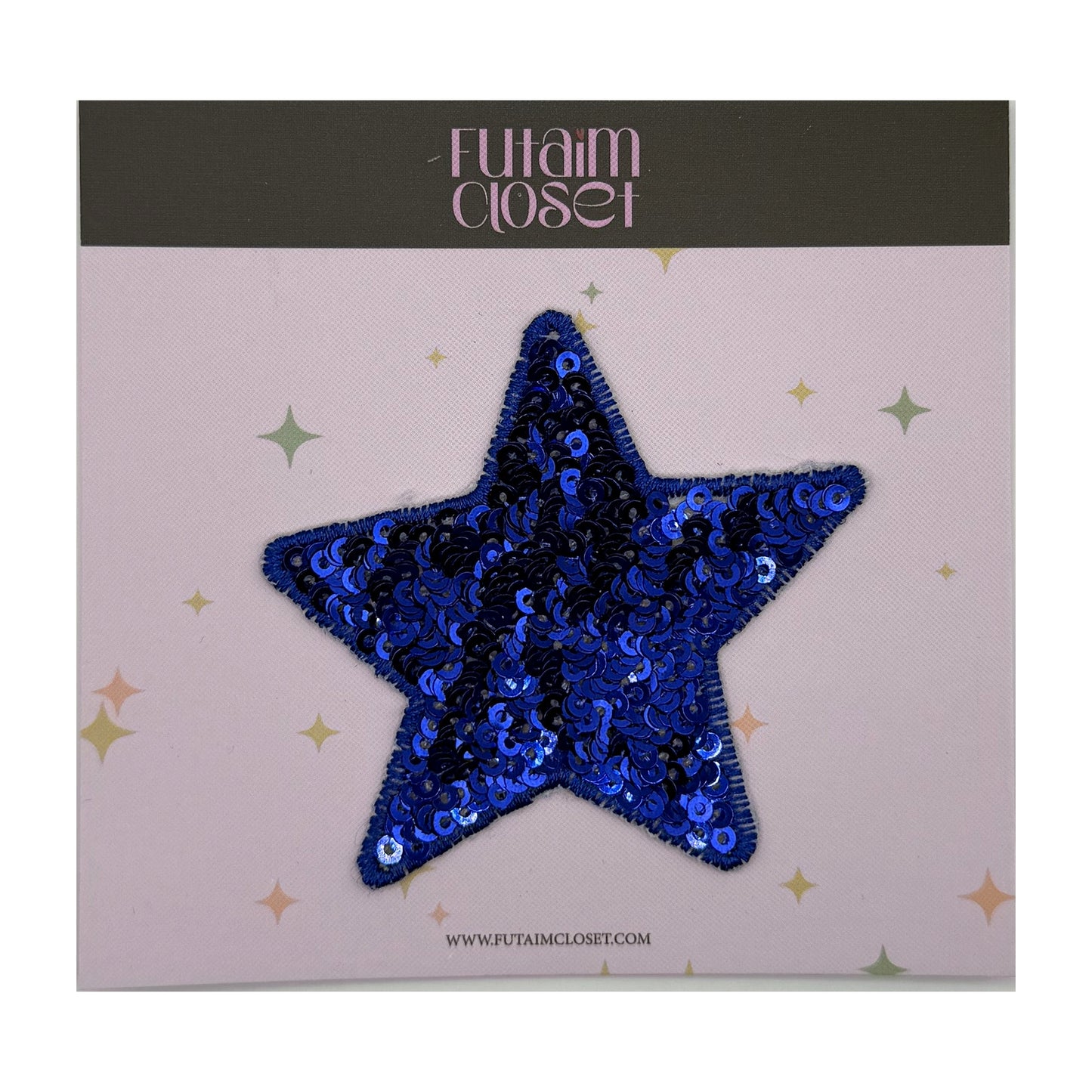 باتش نجمة زرقاء - blue sequin star patch