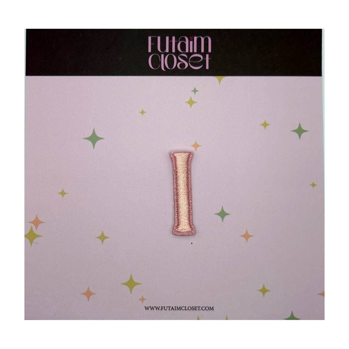Letter I patch slim pink