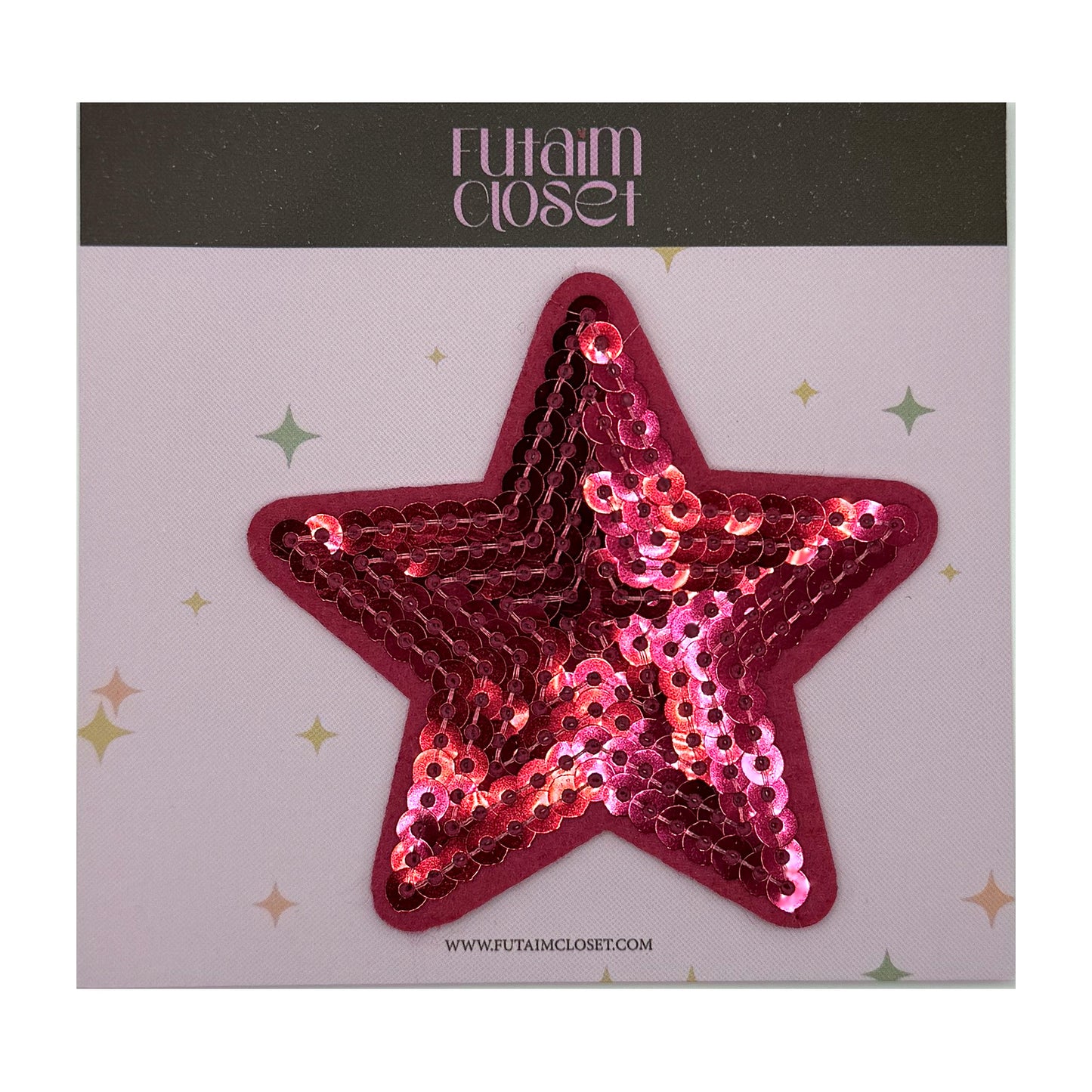 باتش نجمة بإطار عنّابي - berry bordered star patch