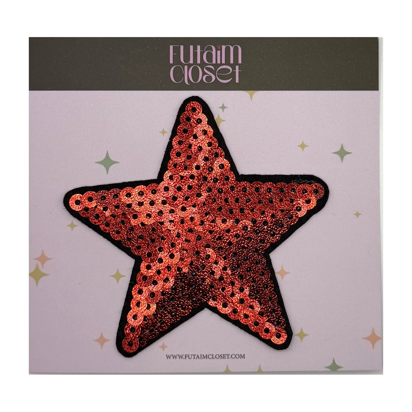 باتش نجمة مرجانية - coral sequin star patch