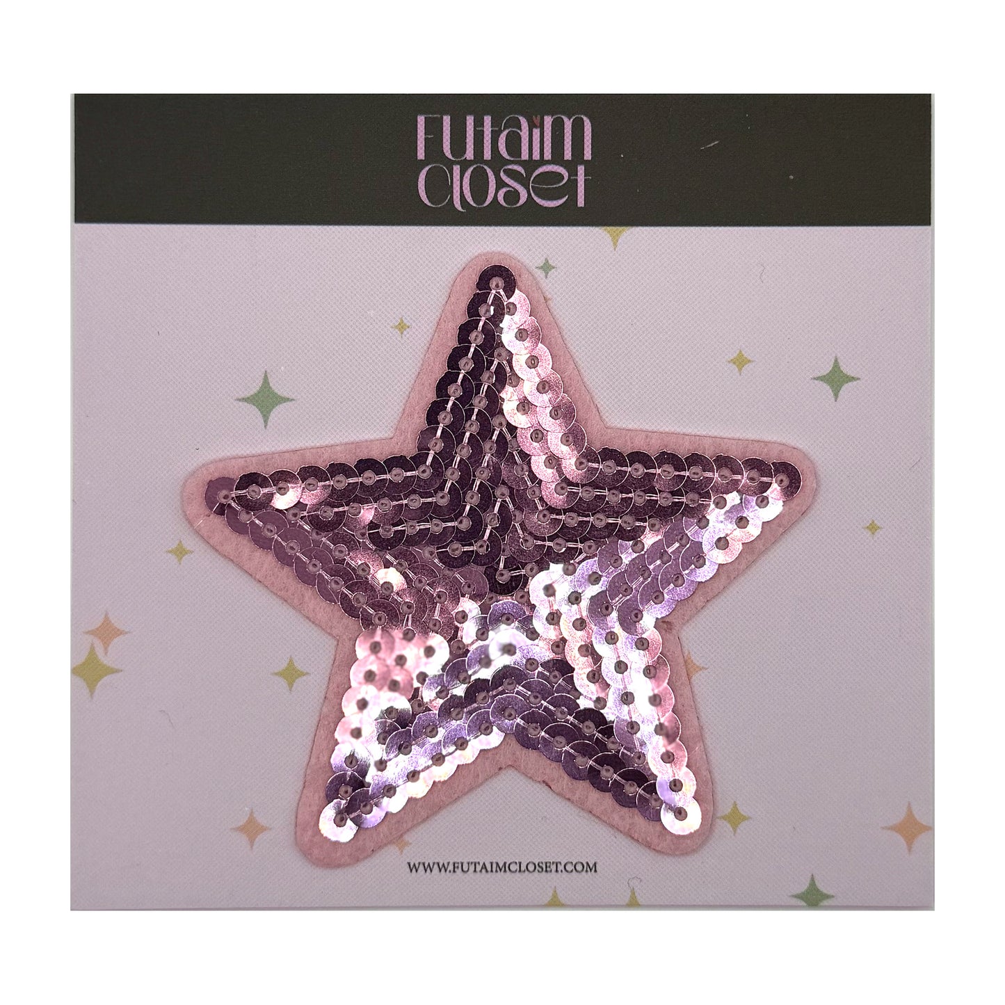 باتش نجمة بإطار وردي فاتح - blush bordered star patch