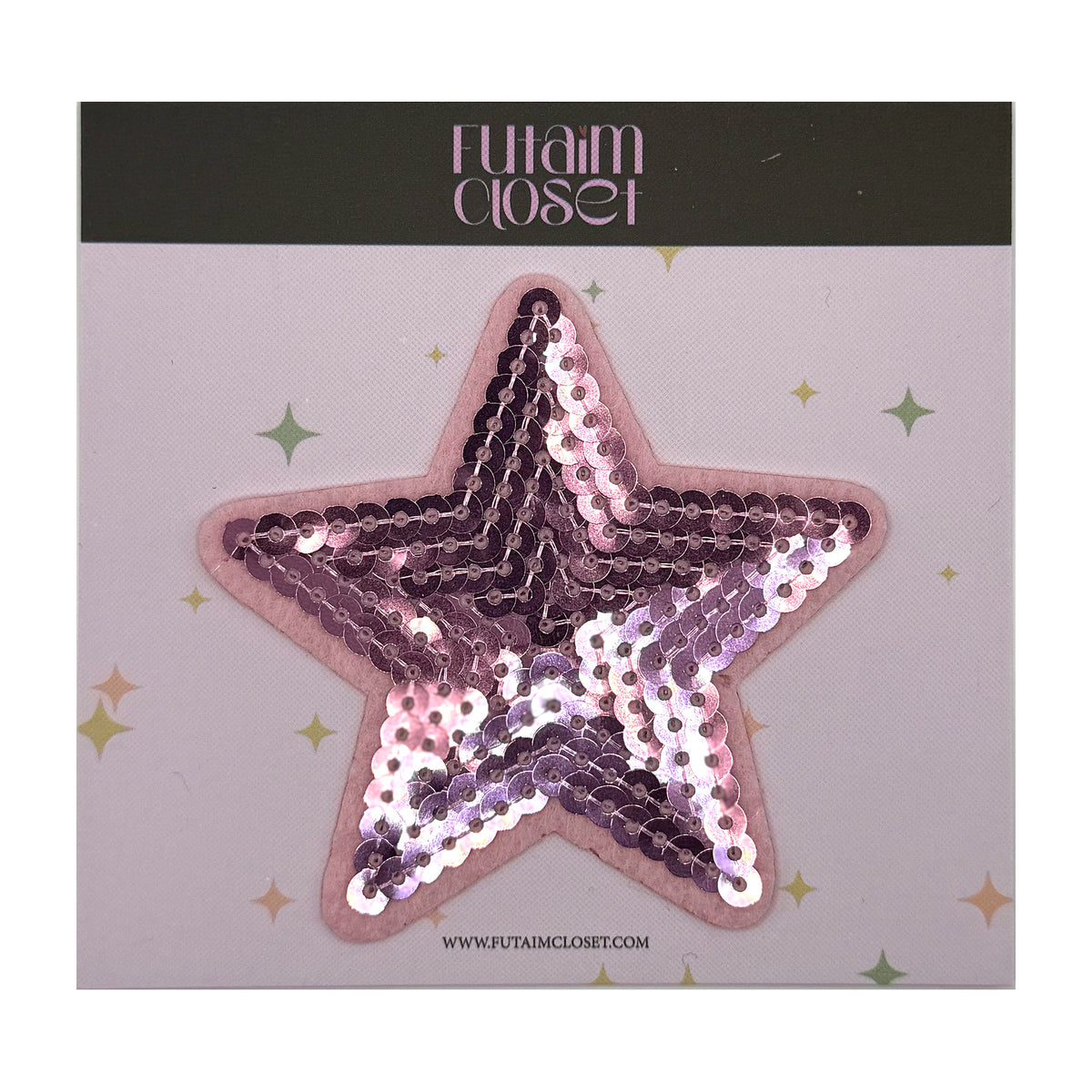 باتش نجمة بإطار وردي فاتح - blush bordered star patch