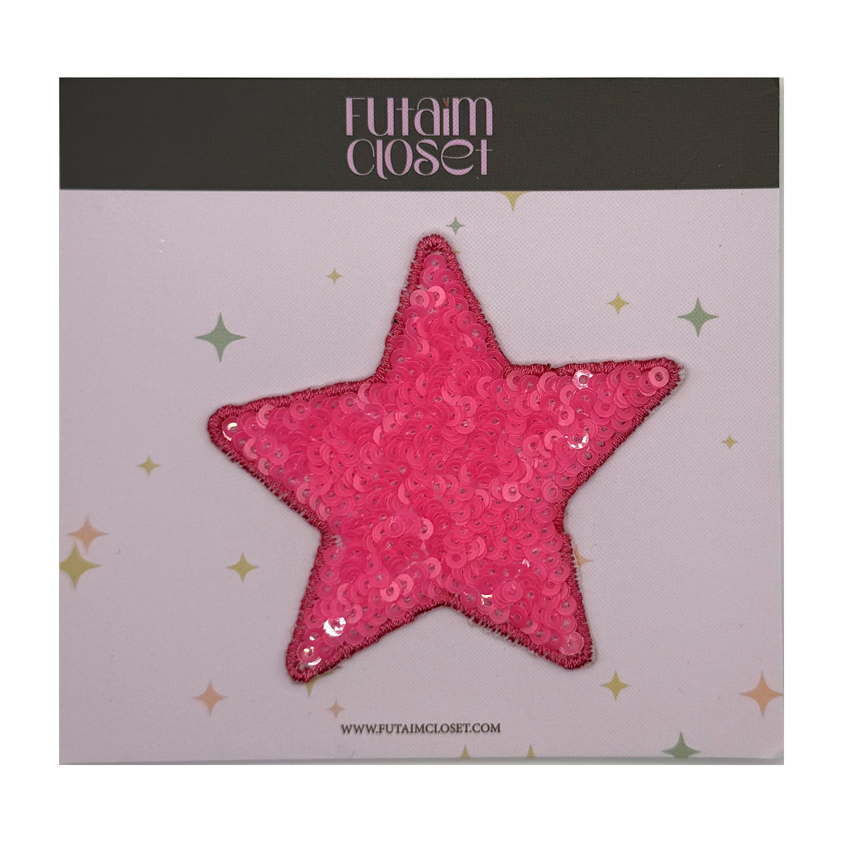 باتش نجمة وردية - pink sequin star patch