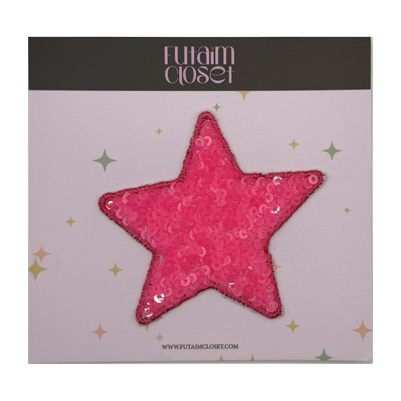 باتش نجمة وردية - pink sequin star patch