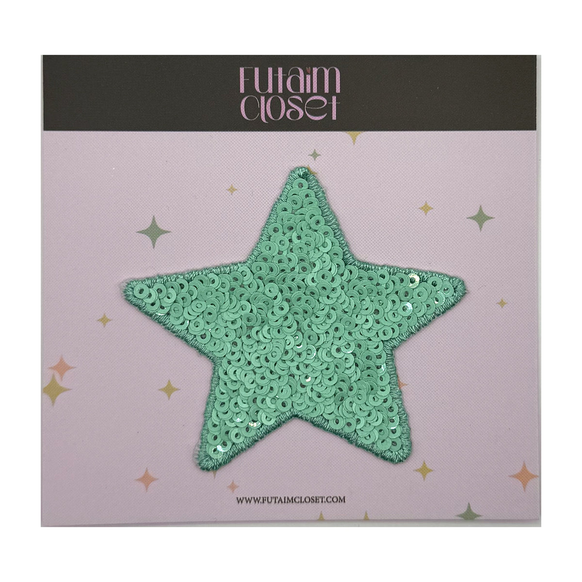 باتش نجمة نعناعية - mint sequin star patch