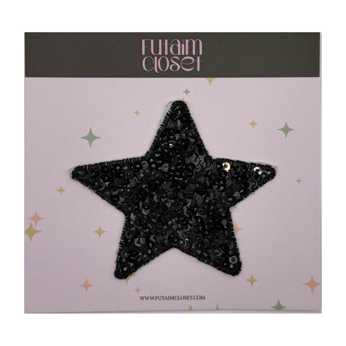 باتش نجمة سوداء - black sequin star patch