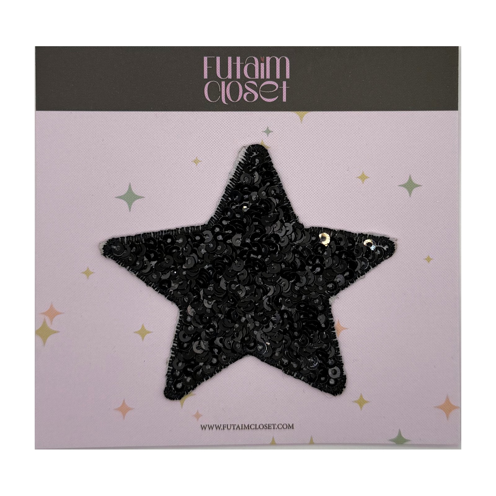 باتش نجمة سوداء - black sequin star patch