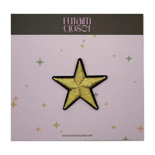باتش نجمة ذهبية مطرزة - embroidered gold star patch