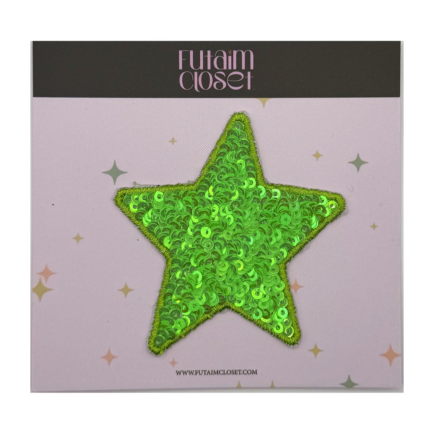 باتش نجمة خضراء - green sequin star patch