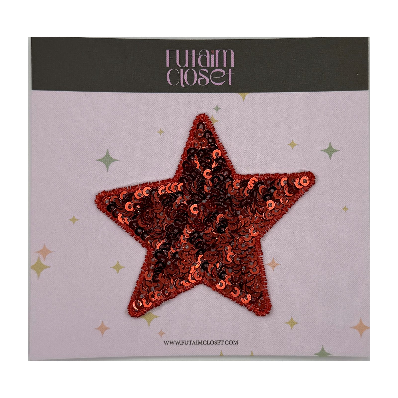باتش نجمة حمراء - red sequin star patch