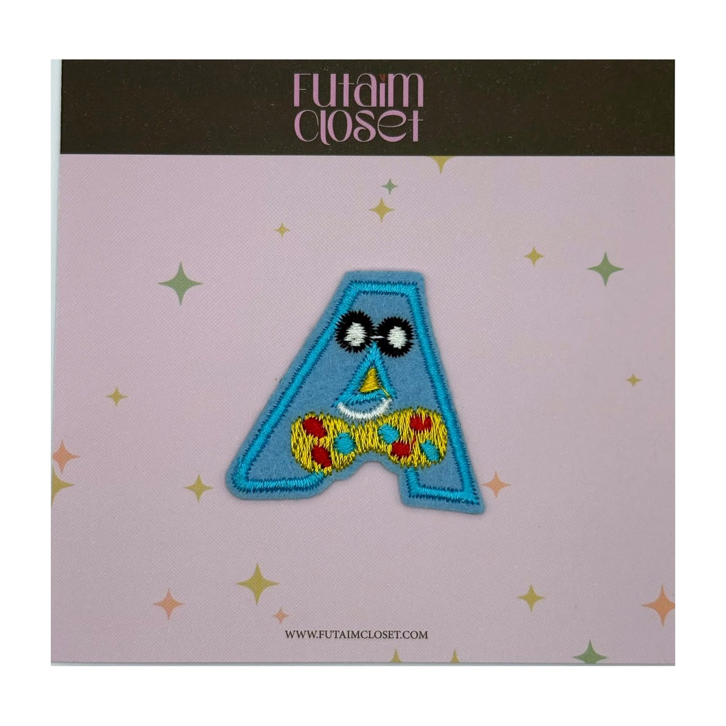 Letter A patch with glasses