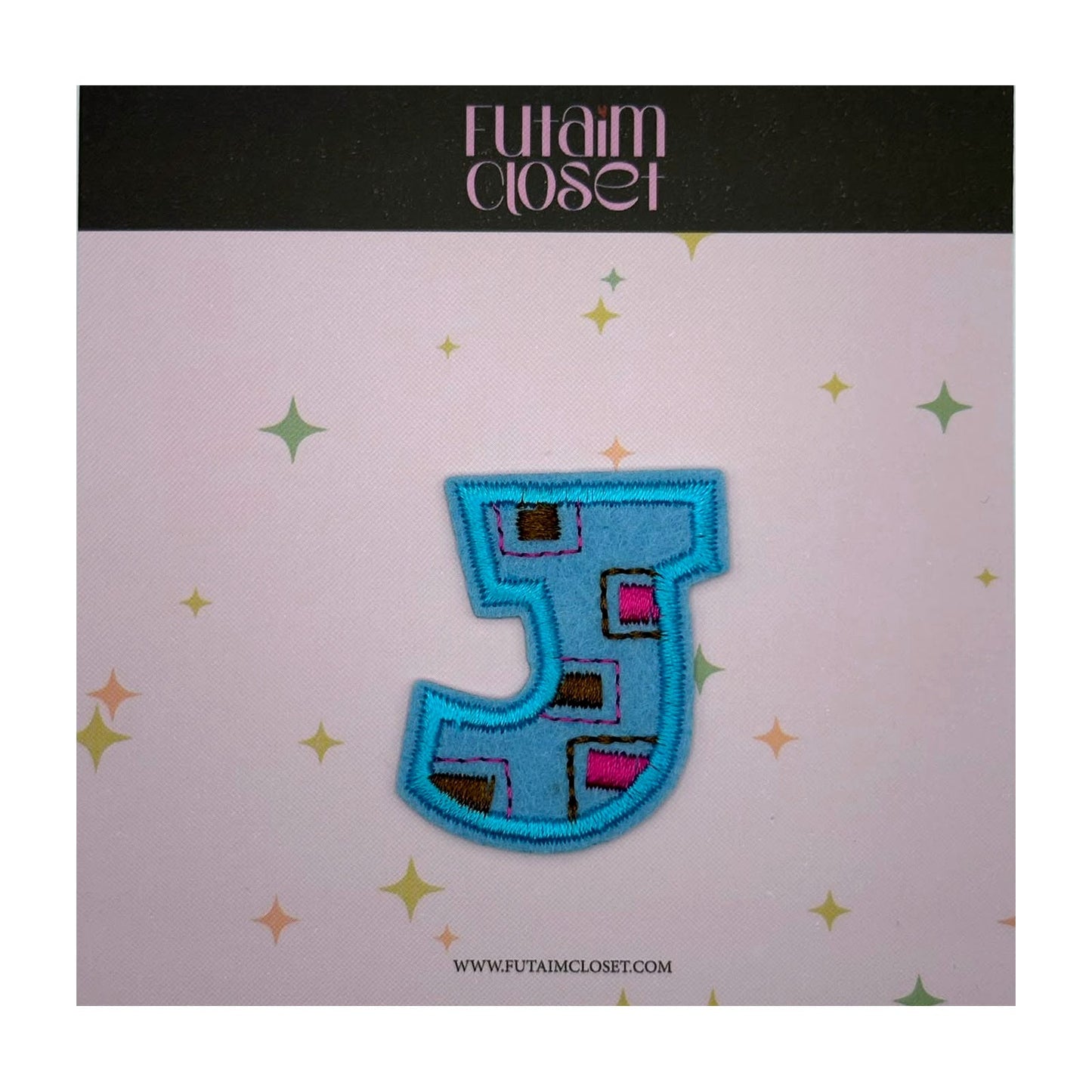 Letter J patch blue patchwork